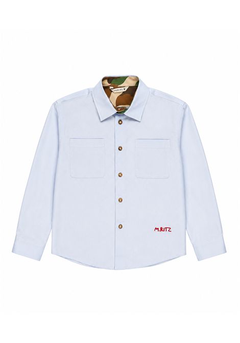 Camicia con logo ricamato MANUEL RITZ | MR4546AZZURRO